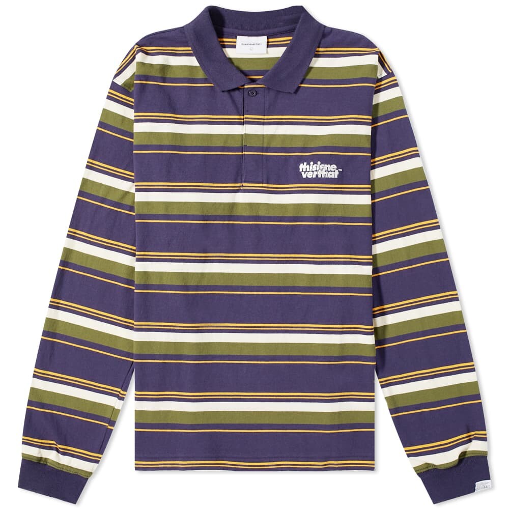 

Футболка thisisneverthat Striped Rugby Shirt, Фиолетовый