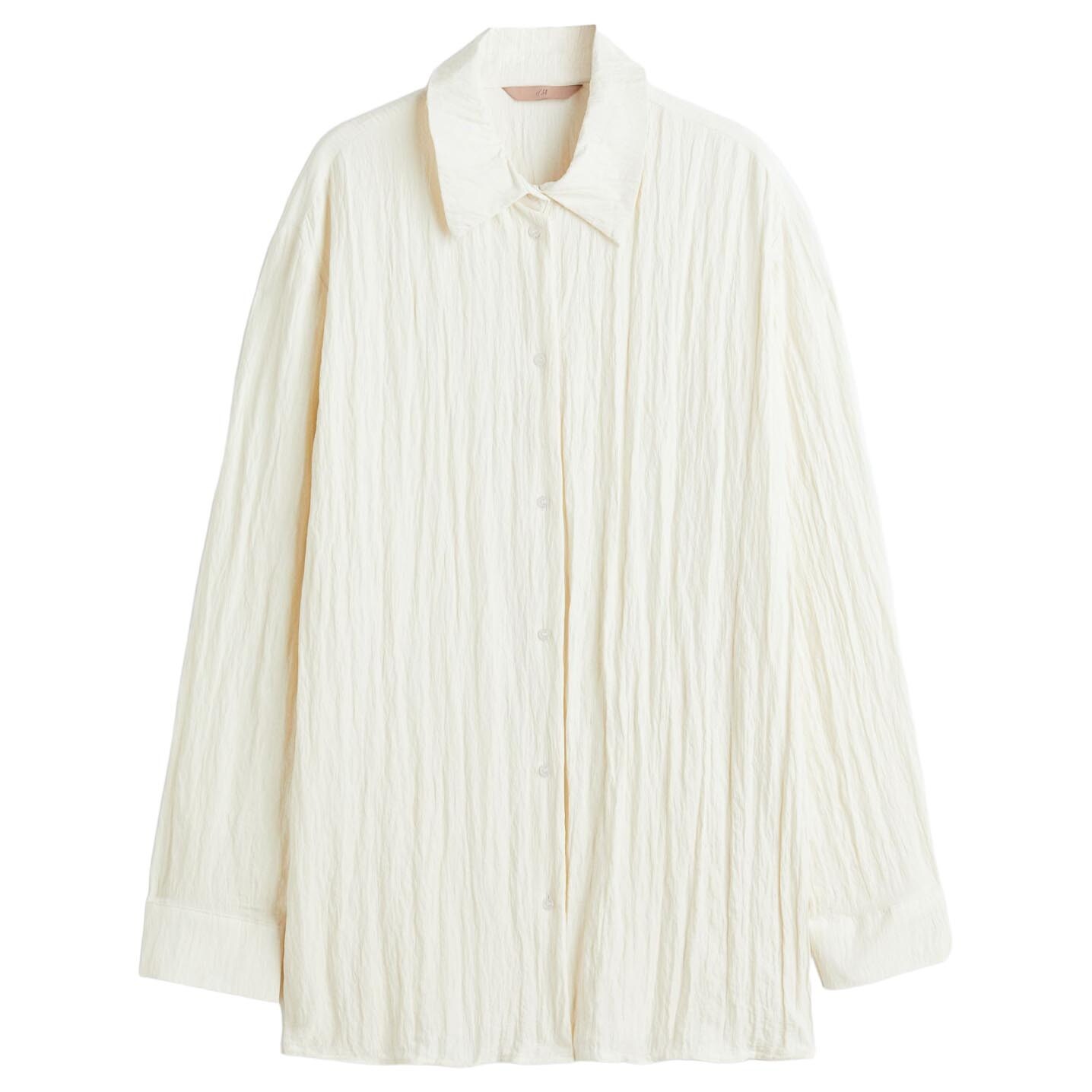 

Домашняя рубашка H&M Crinkled, кремовый