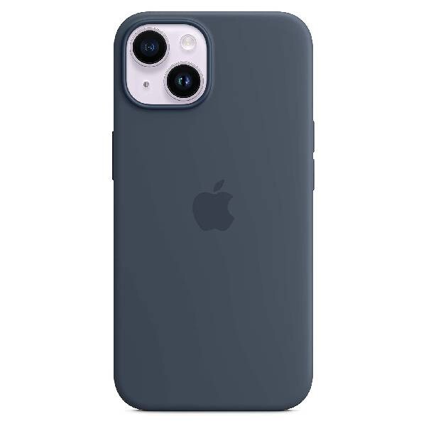 

Чехол силиконовый Apple iPhone 14 с MagSafe, storm blue, Синий