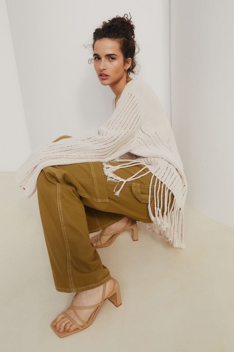 

Широкие брюки карго H&M, оливково-зеленый
