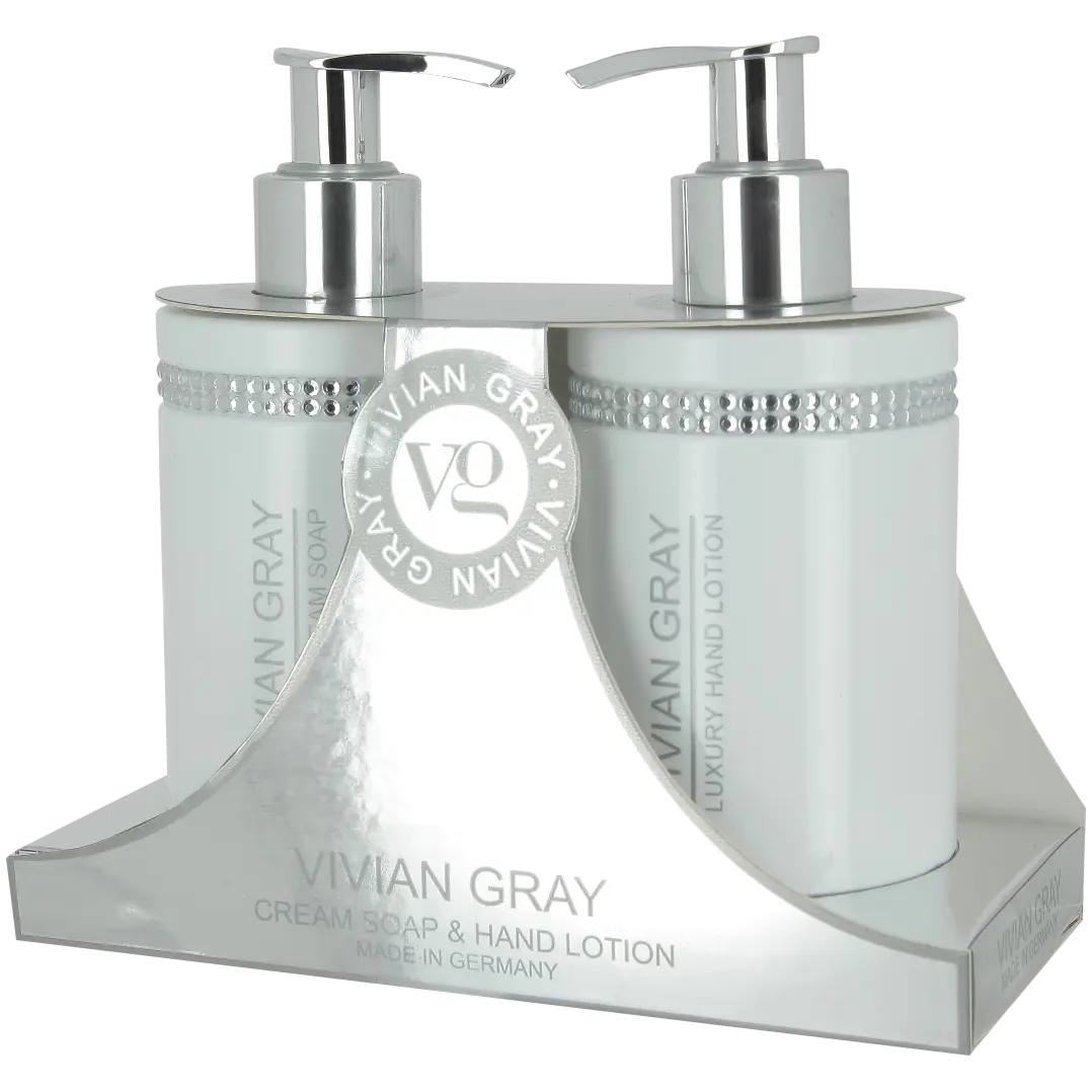 

Vivian Gray White Crystal набор: жидкое мыло, 250 мл + лосьон для рук, 250 мл