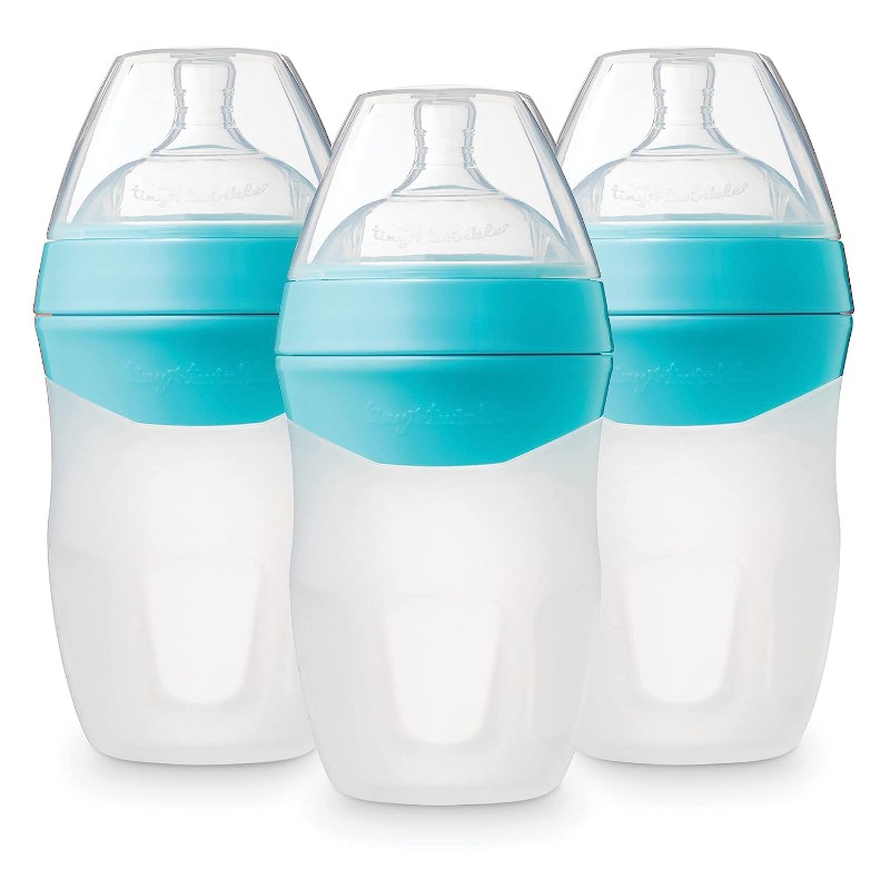 Бутылочки для кормления 3 шт. по 250 мл Tiny Twinkle Silicone, голубой бутылочки для кормления 3 шт по 180 мл tiny twinkle silicone белый