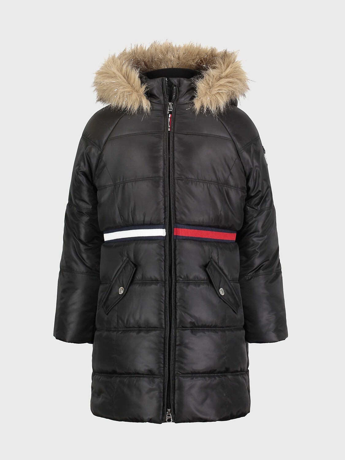 

Длинный пуфер с капюшоном для маленьких детей Tommy Hilfiger, черный
