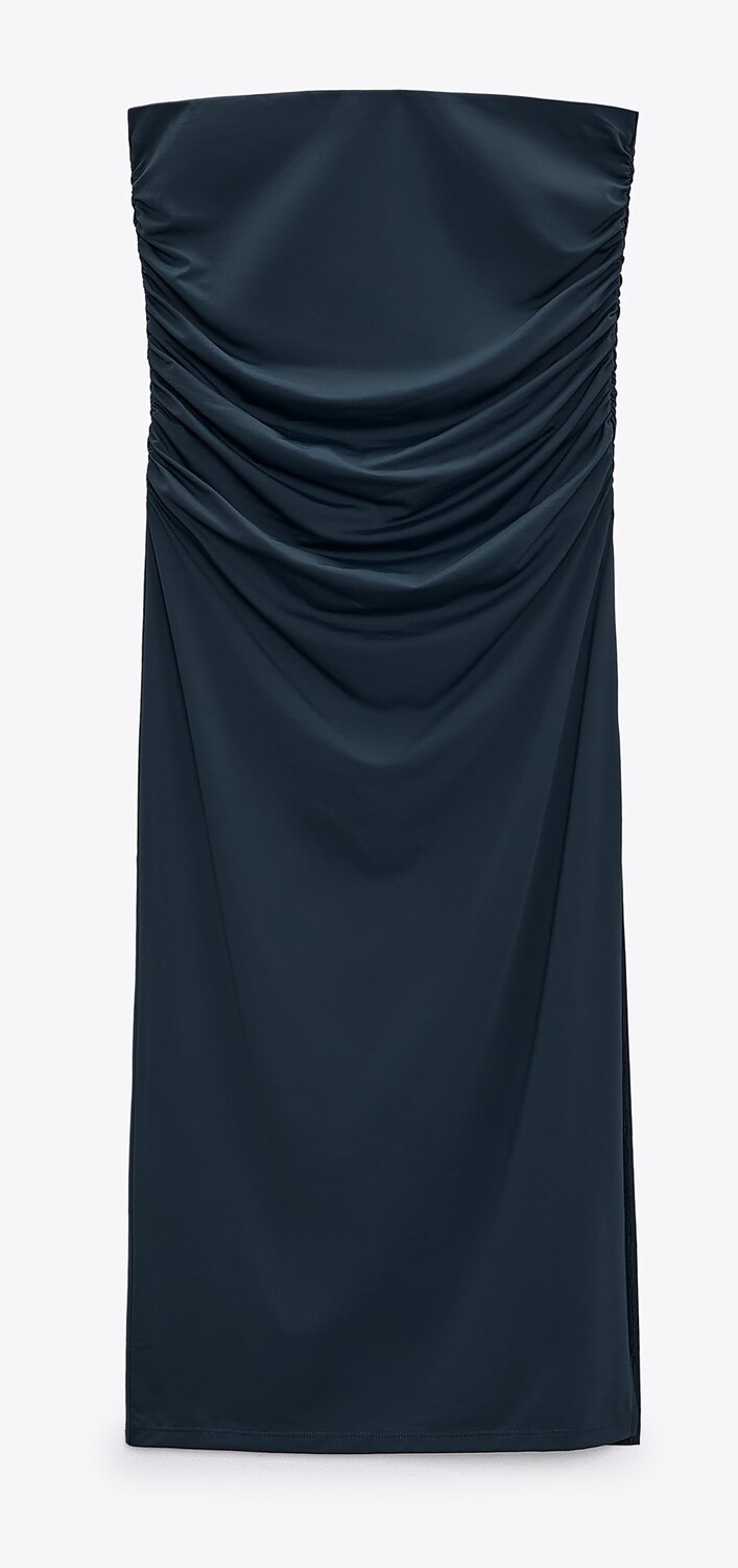 

Юбка миди Zara Gathered, синий