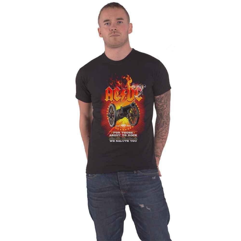 Футболка «40th Flaming» для тех, кто собирается зажигать AC/DC, черный футболка с принтом ac