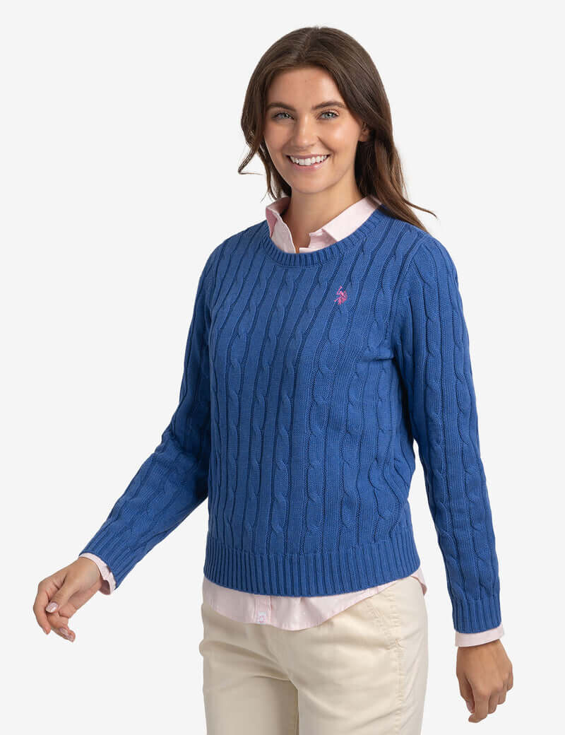 

Свитер U.S. Polo Assn. Cable Crew Neck, синий