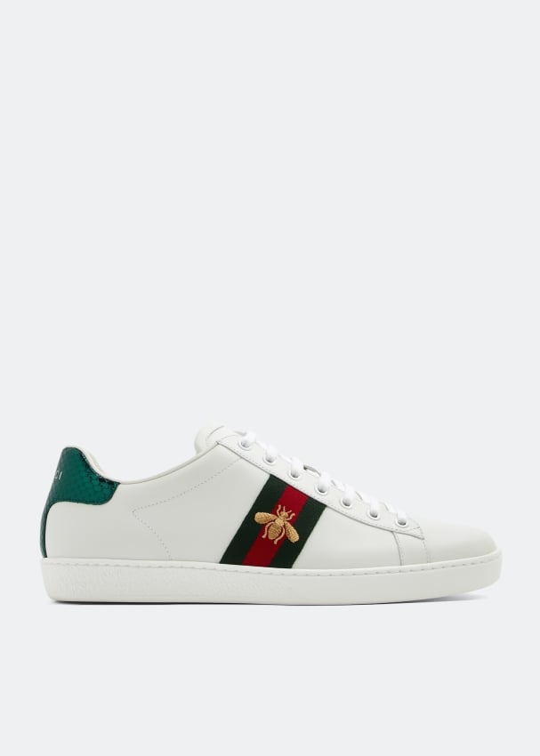 цена Кроссовки GUCCI New Ace leather sneakers, белый