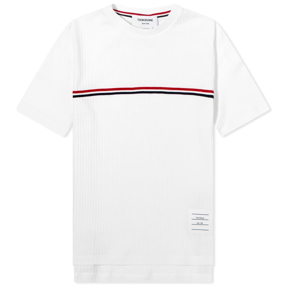 

Футболка Thom Browne Reb Stripe Rib Tee