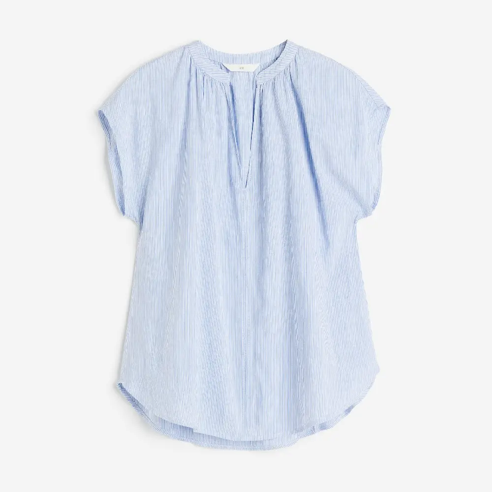 

Блузка H&M V-neck, голубой/белый
