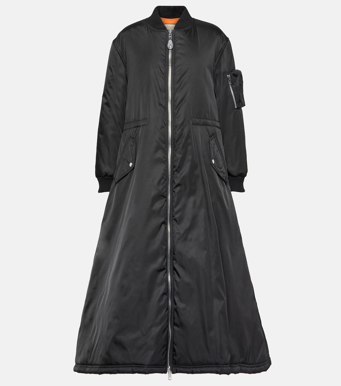 Утепленное пальто из габардина Gucci, черный