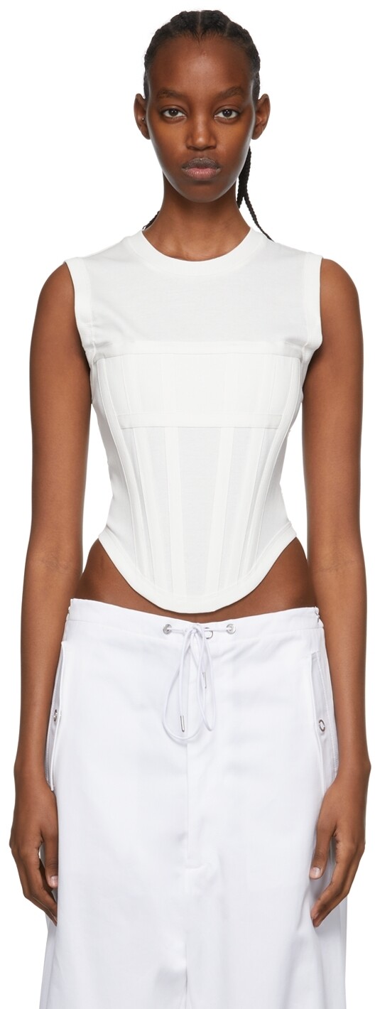 

Белая хлопковая майка Dion Lee