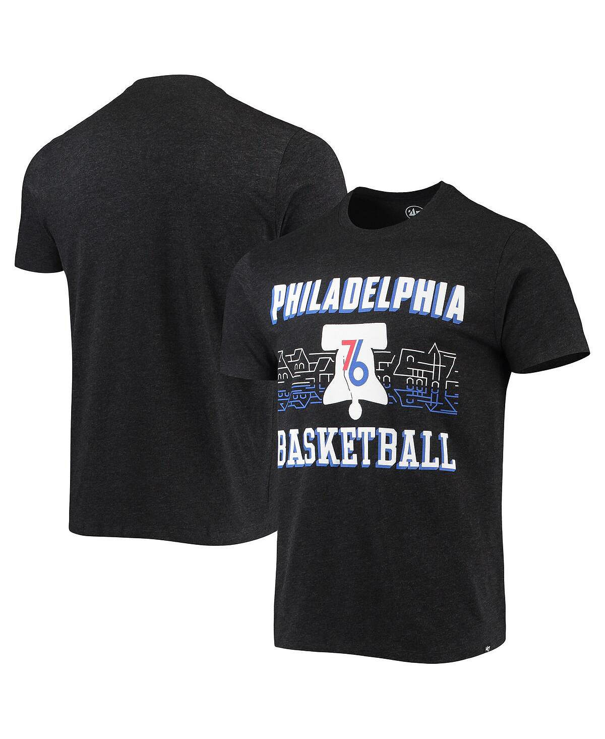 Мужская черная футболка philadelphia 76ers city edition club '47 Brand, мульти