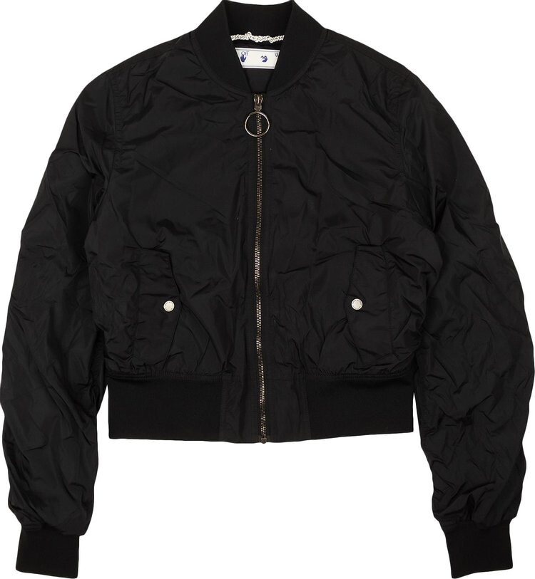 

Бомбер Off-White Cropped Nylon Bomber 'Black', черный