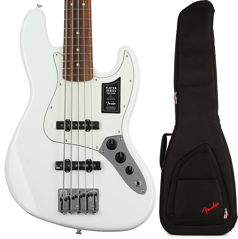 

Комплект Fender Player Jazz Bass V — Polar White с накладкой на гриф Pau Ferro и сумкой для электробаса Fender FB620 — черный 0149953515=1 0991522406=1