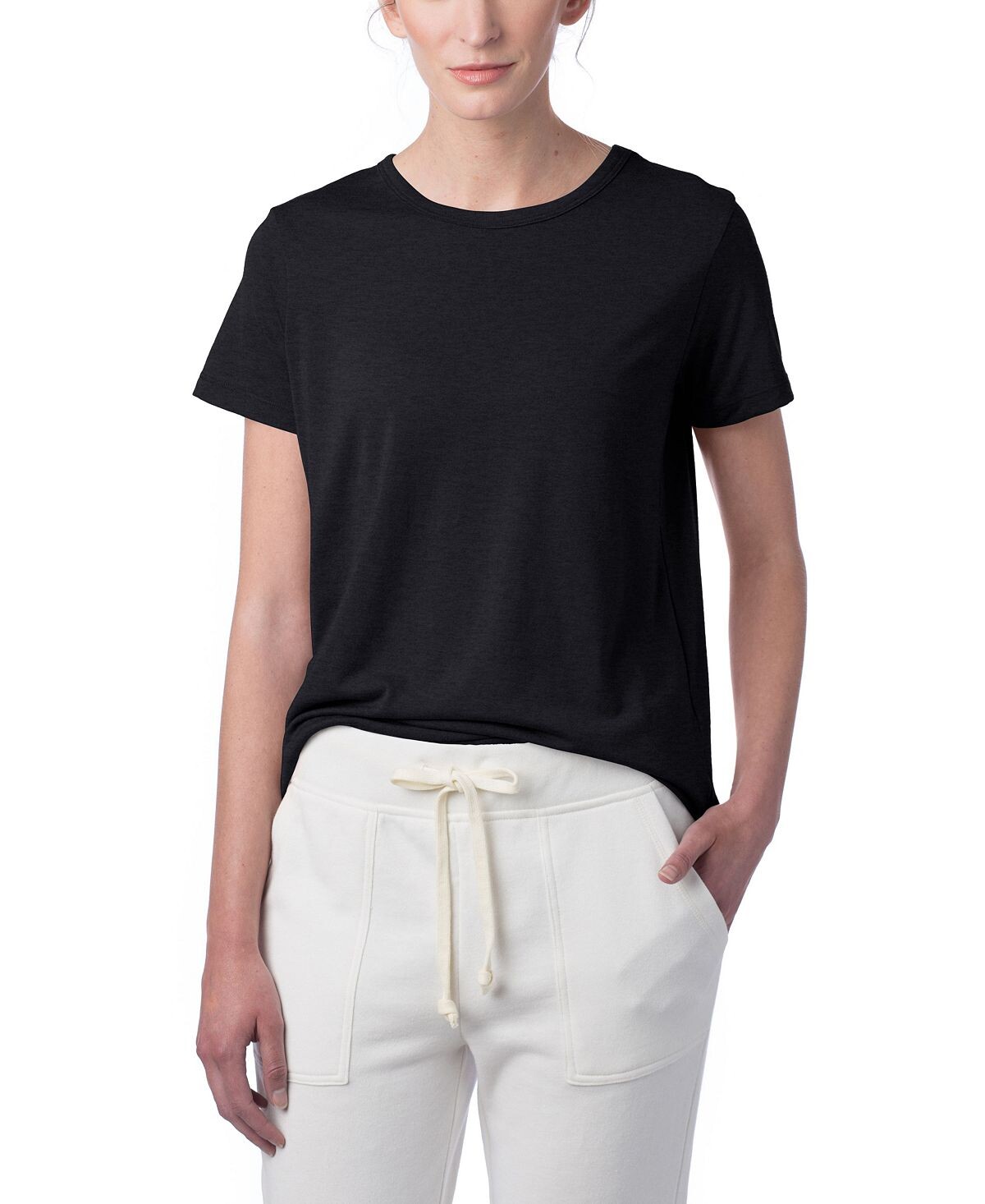 

Женская модальная футболка с круглым вырезом tri-blend Macy's, черный