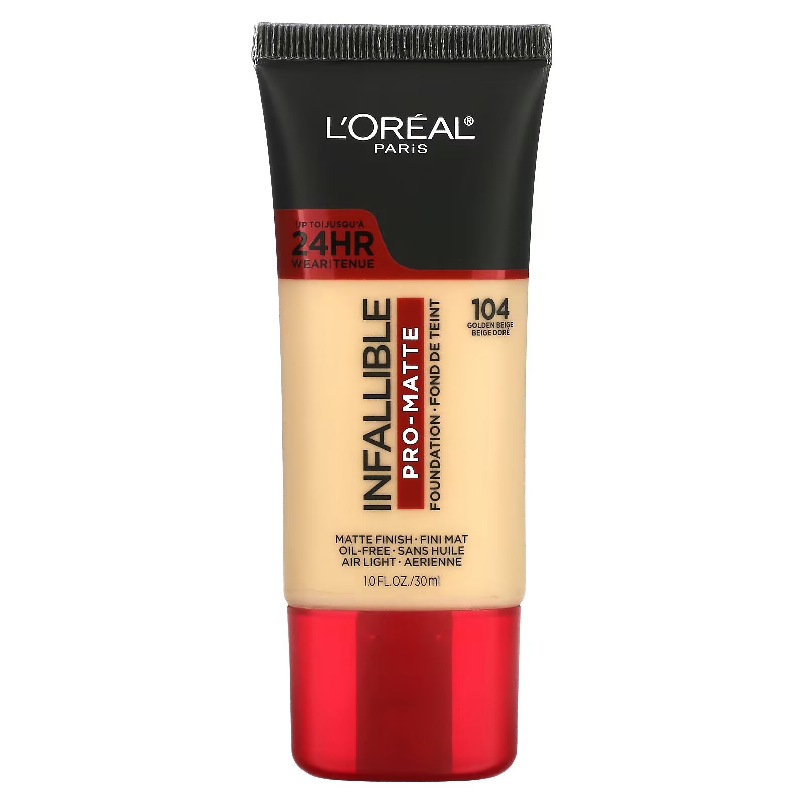 Тональная основа L'Oreal Infallible Pro-Matte оттенок 104 золотисто-бежевый, 30 мл - фото