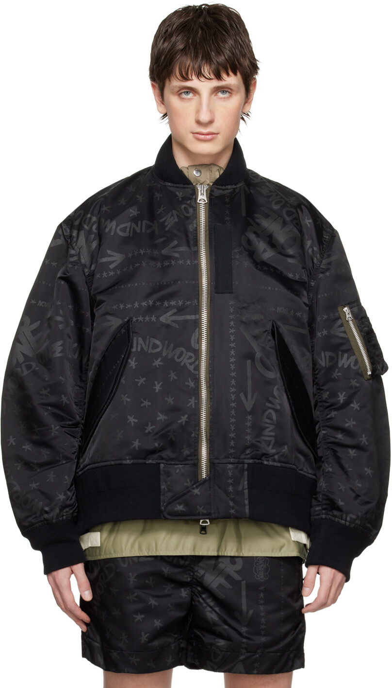 

Черный бомбер с принтом Eric Haze Edition Bandana sacai
