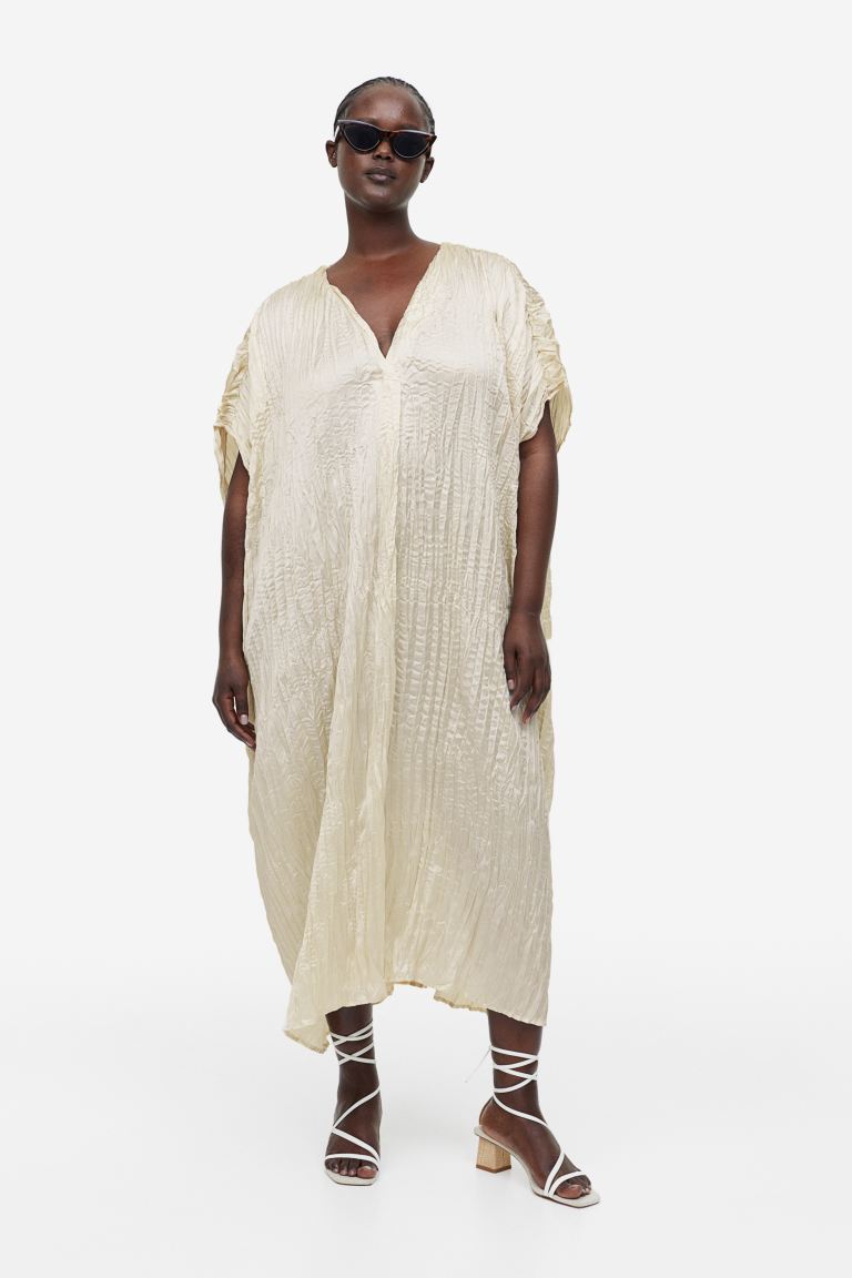 Плиссированное платье-туника H&M, крем