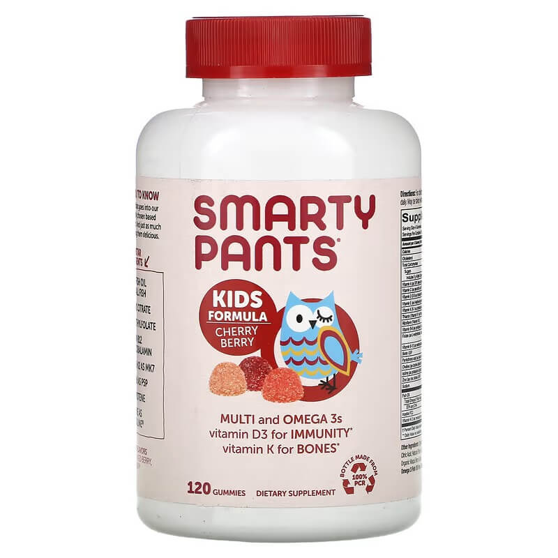 Мультивитамины для детей с омега-3 SmartyPants, 120 жевательных таблеток smartypants формула с минералами для детей ягодная смесь 60 жевательных таблеток