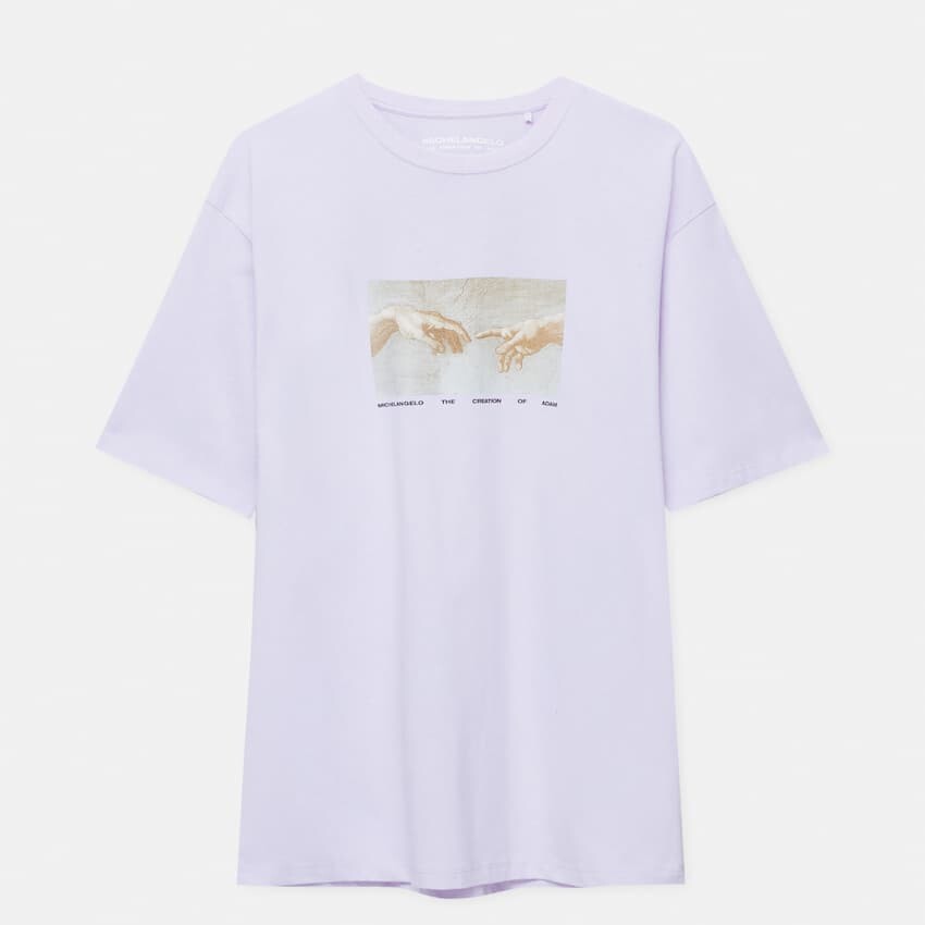 

Футболка Pull&Bear The Creation Of Adam, лиловый, Розовый