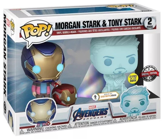 Фигурка Funko POP! Marvel Avengers Engdame: Morgan Stark and Tony Stark Hologram Glow-in-The-Dark Special Edition светящаяся медаль на тхэквондо коллекция 2021