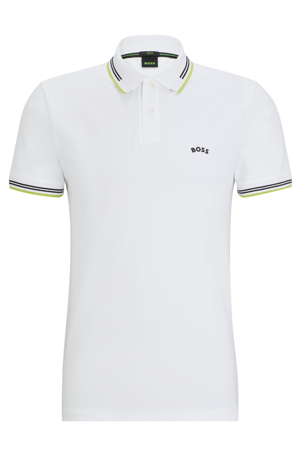 

Футболка поло Boss Stretch-cotton Slim-fit With Branded Undercollar, белый