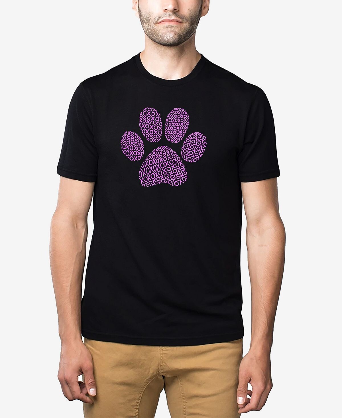 

Мужская футболка premium blend word art xoxo dog paw LA Pop Art, черный