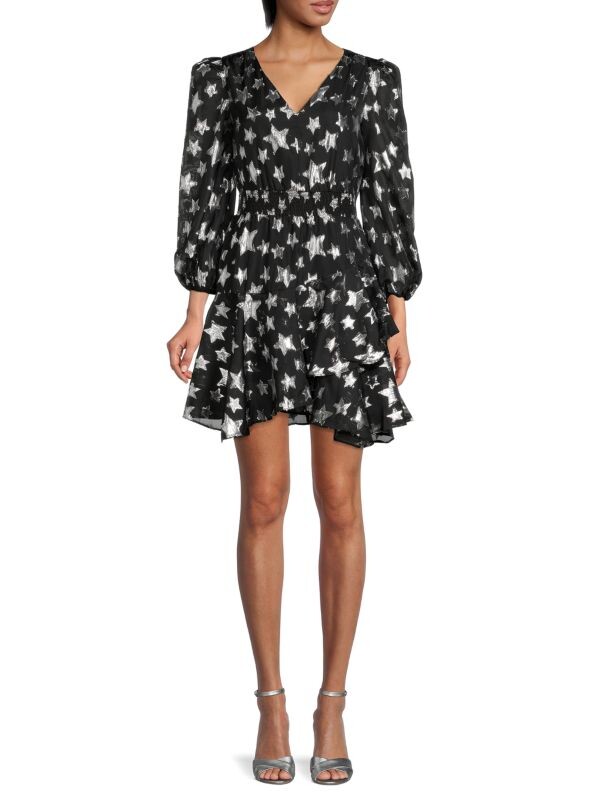 

Мини-платье star из шифона Sam Edelman Black silver