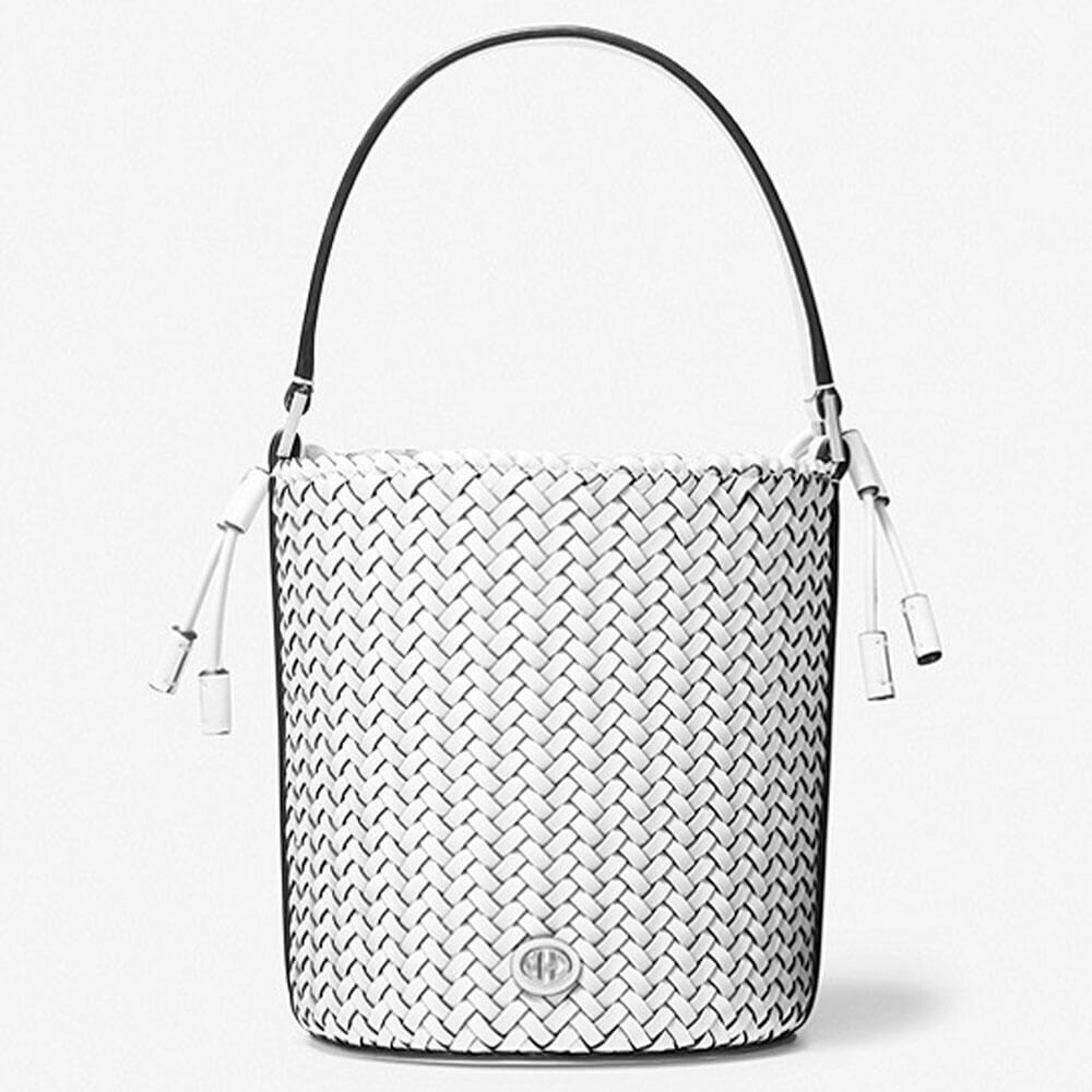 

Сумка Michael Kors Audrey Medium Woven Leather Bucket, белый