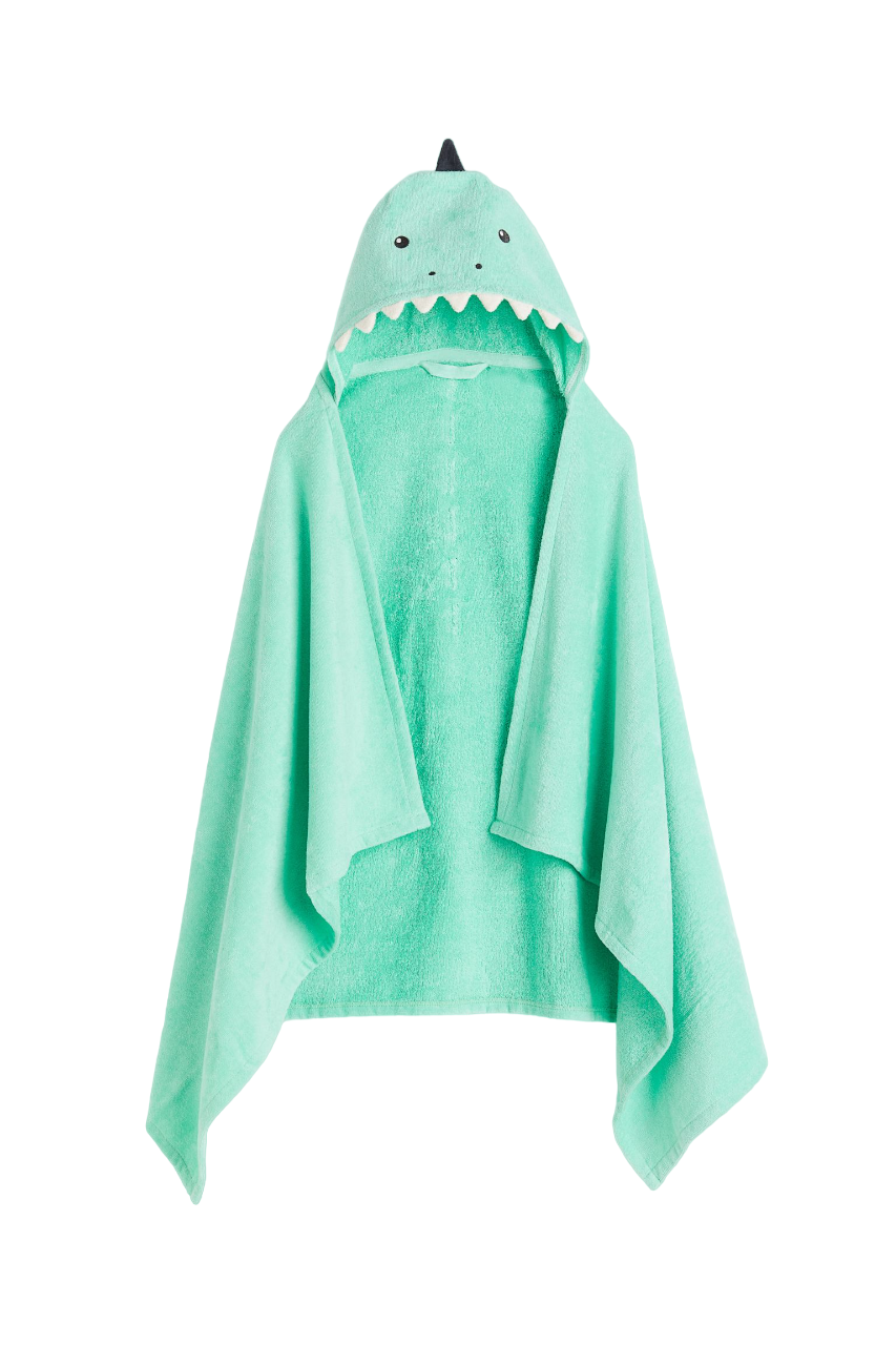 цена Банное полотенце H&M Home With Hood Dinosaur, мятный