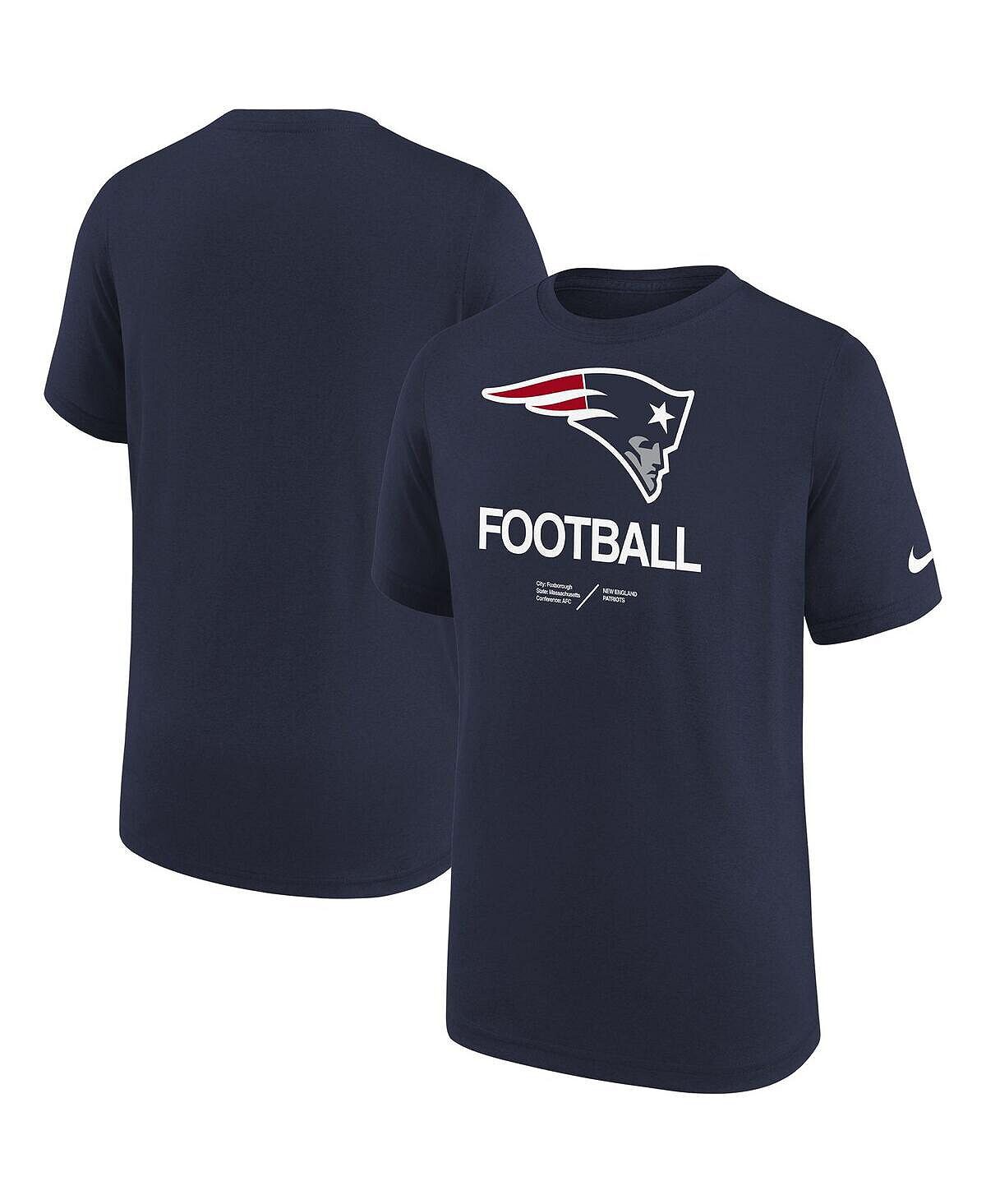

Темно-синяя футболка Big Boys New England Patriots Sideline Legend Performance Nike, Синий