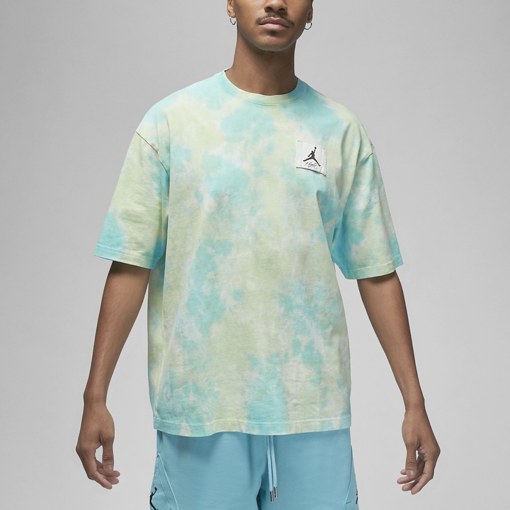 Футболка Nike Air Jordan Essentials Men's Super Loose Pattern, голубой/мультиколор футболка с принтом nike air jordan zion school дымчато серый