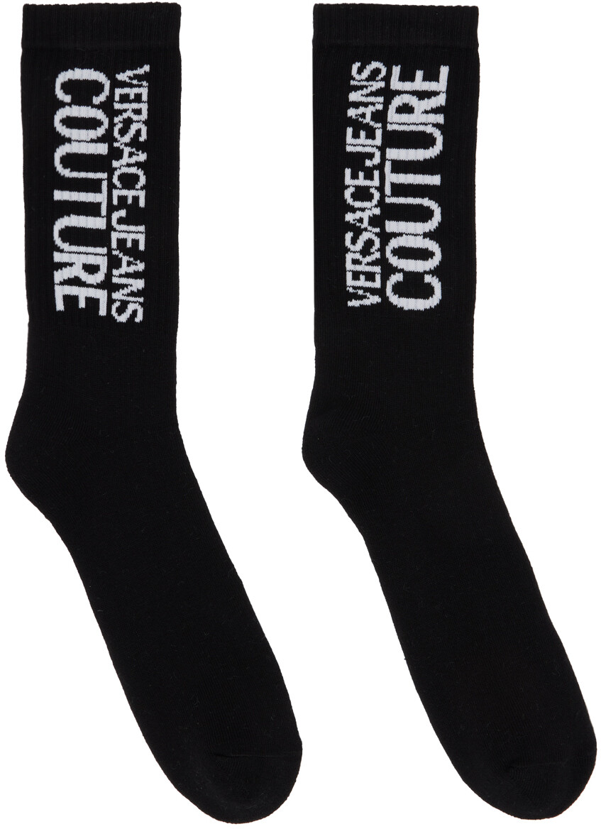

Черные носки с логотипом Versace Jeans Couture