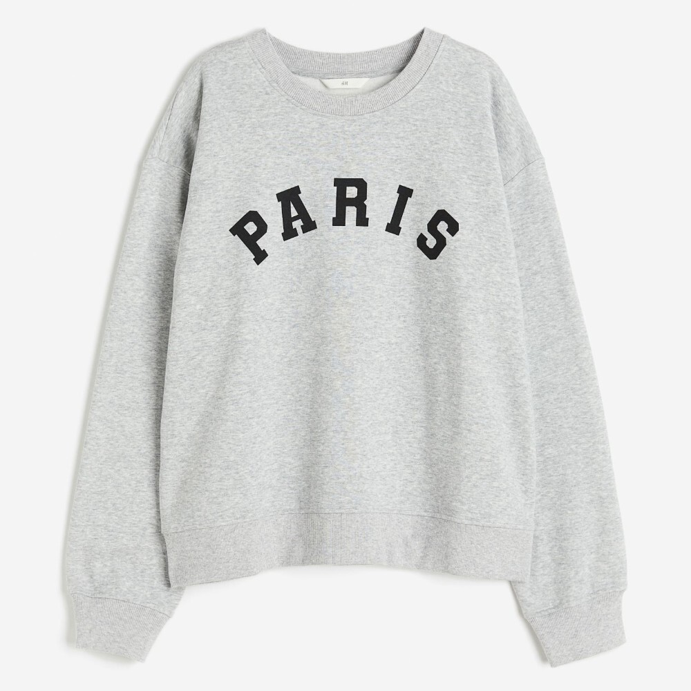 

Свитшот H&M Crew-neck Paris, серый