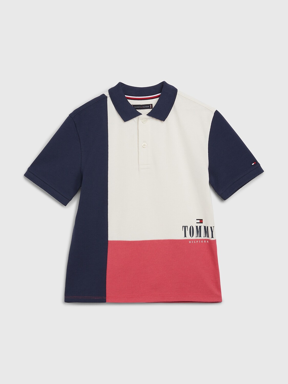 

Детское поло большого размера с цветными блоками Tommy Hilfiger, сумеречный темно-синий / мульти код