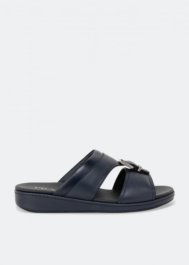 

Сандалии PRADA Saffiano leather sandals, синий