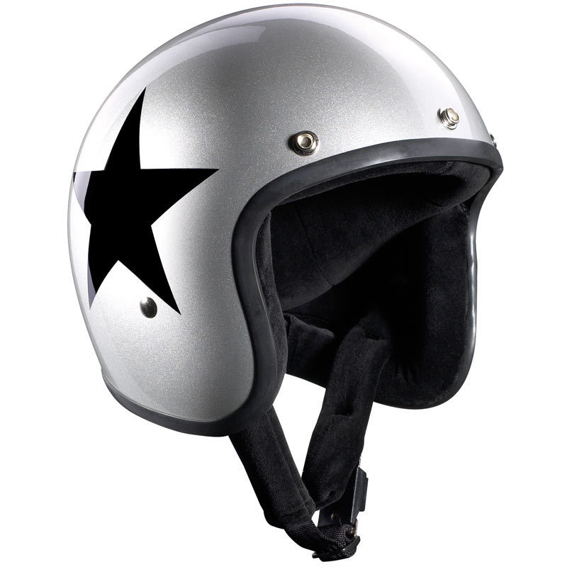 Шлем Bandit Jet Star Silver, серебряный/черный