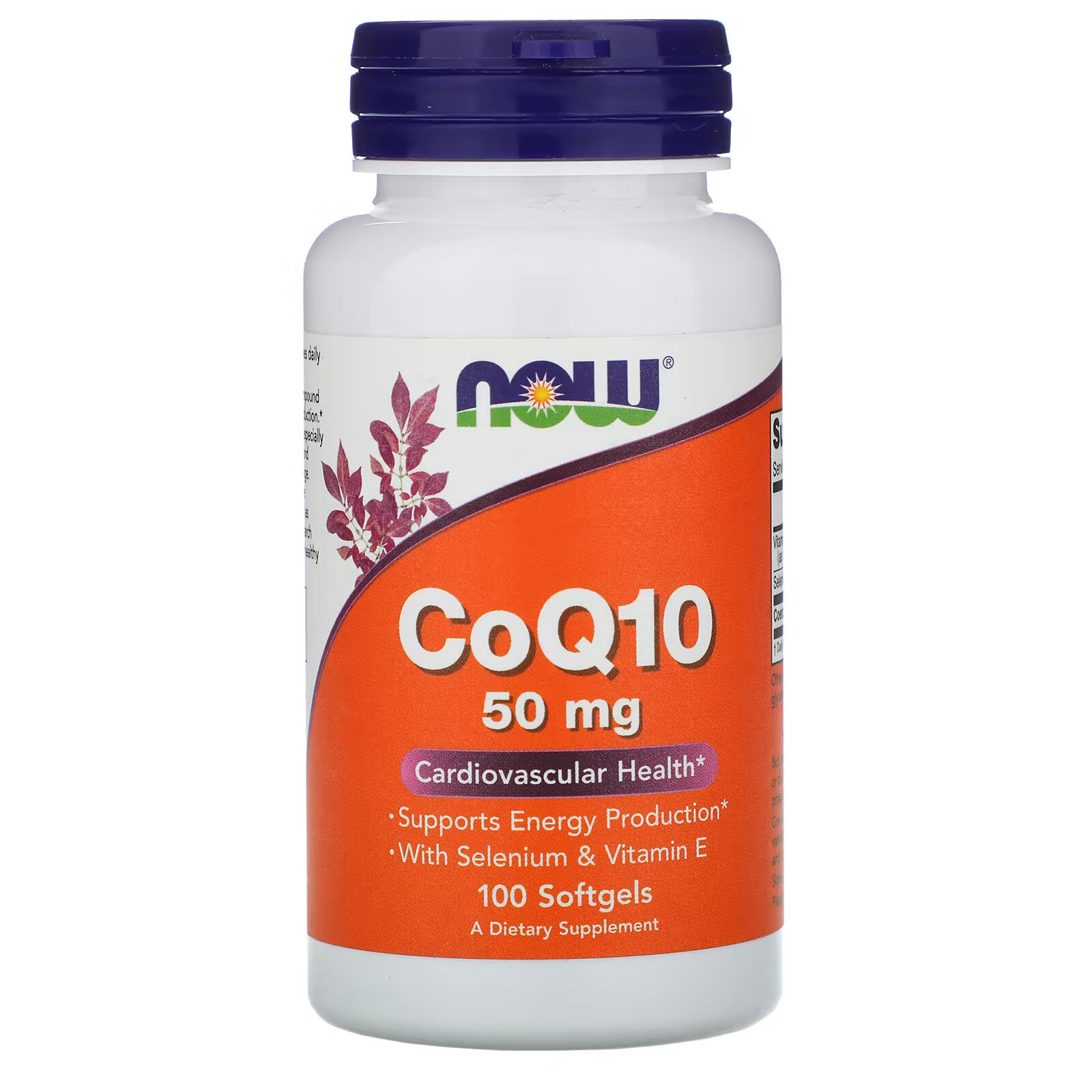 NOW Foods, CoQ10, 50 мг, 100 мягких желатиновых капсул now foods cod liver oil 650 мг 250 мягких желатиновых капсул