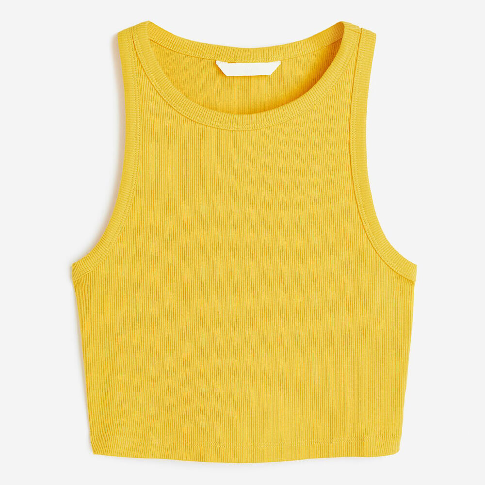 

Топ H&M Crop Tank, жёлтый