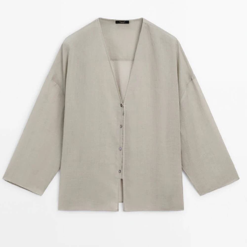 

Рубашка Massimo Dutti V-Neck, светло-зеленый