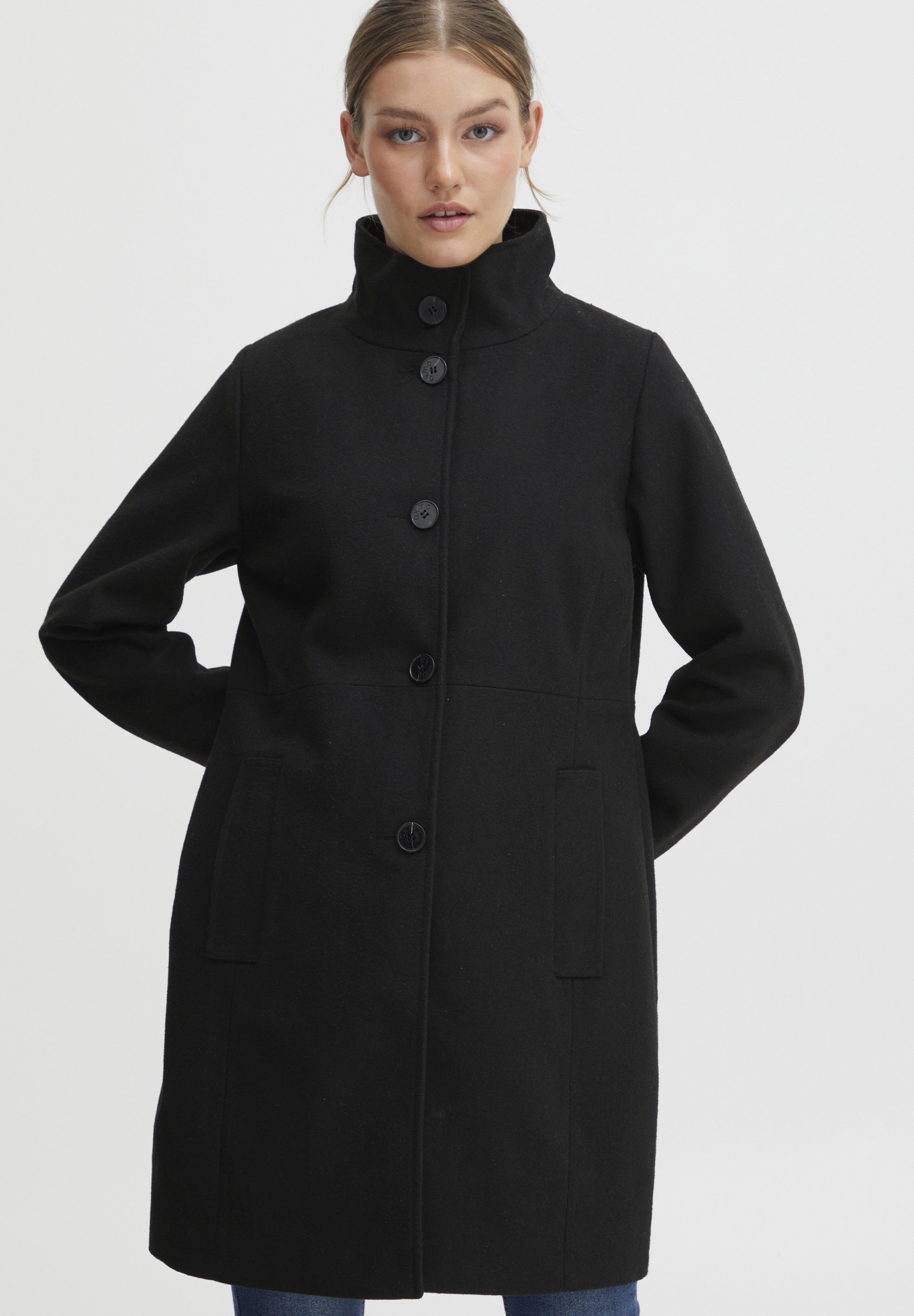 цена Пальто классическое Oxmo с карманами, черный