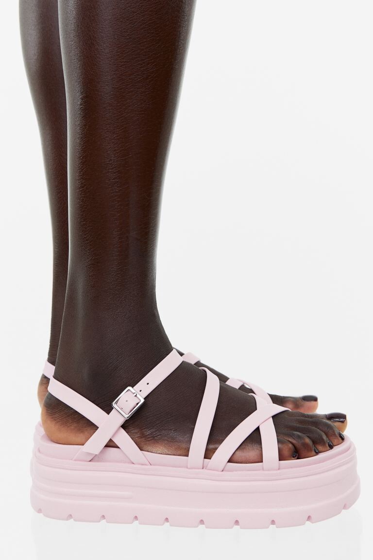 

Босоножки на массивной платформе H&M, светло-розовый