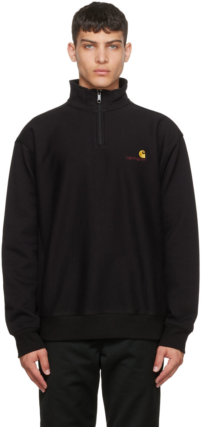 

Черная толстовка с американской надписью Carhartt Work In Progress, Черный