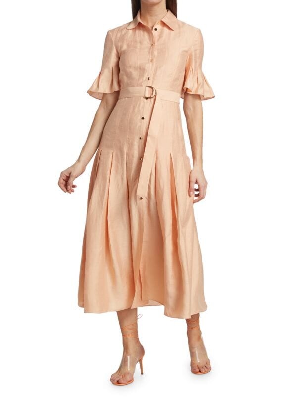 

Платье-рубашка Acler из смеси льна lockwood, peach