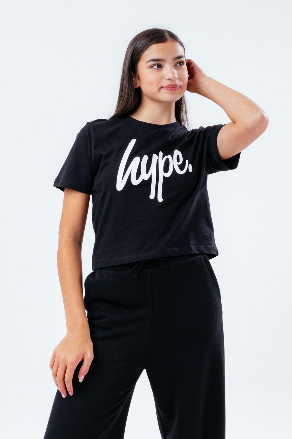 

Укороченная футболка со сценарием Hype, черный