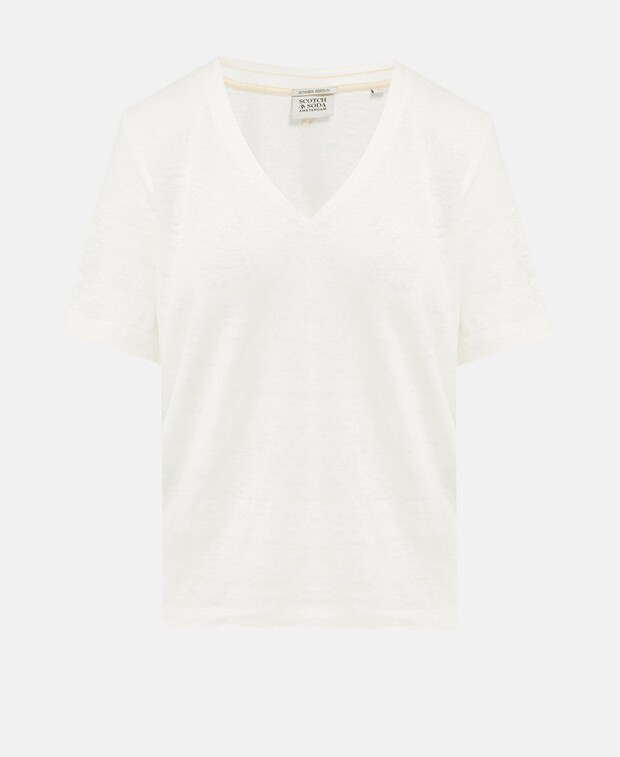 

Льняной лонгслив Scotch & Soda, шерсть белый