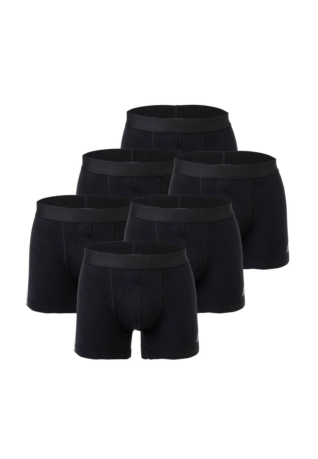 

Мужские боксеры, 6 шт. в упаковке, хлопок active flex, логотип, 3 полоски adidas, черный