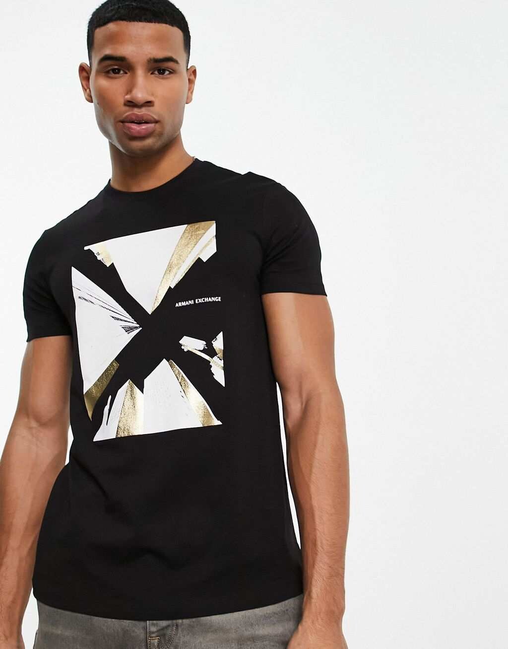 

Черная футболка с принтом Armani Exchange, Черный