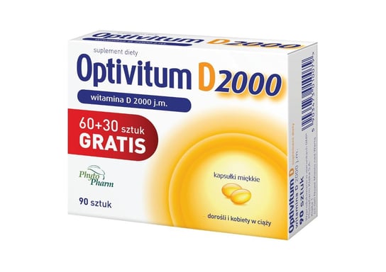 Оптивитум Д 2000 МЕ, пищевая добавка, 90 капсул Phytopharm фотографии