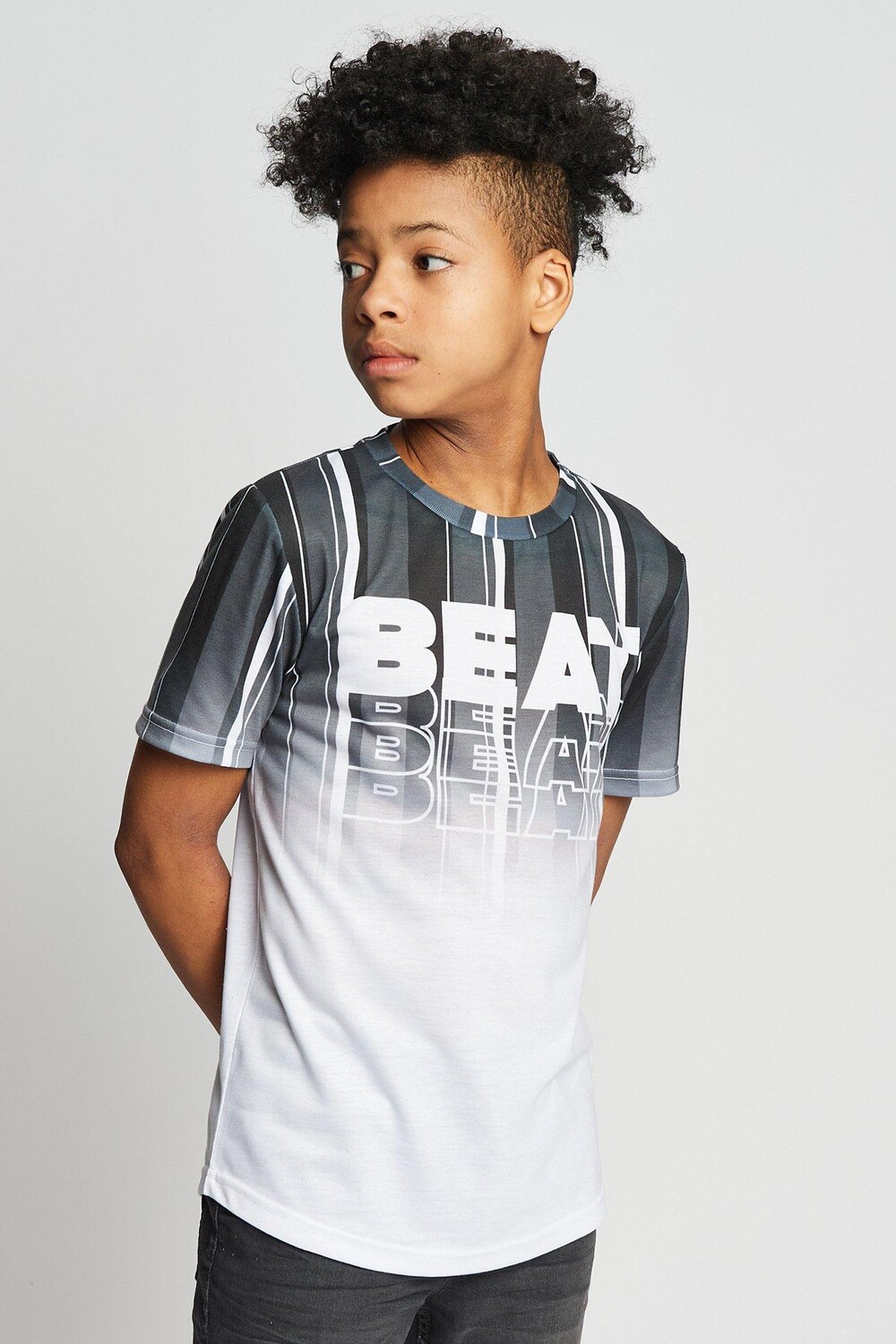 

Футболка в полоску с надписью «Header» Beat Boyz Club, черный